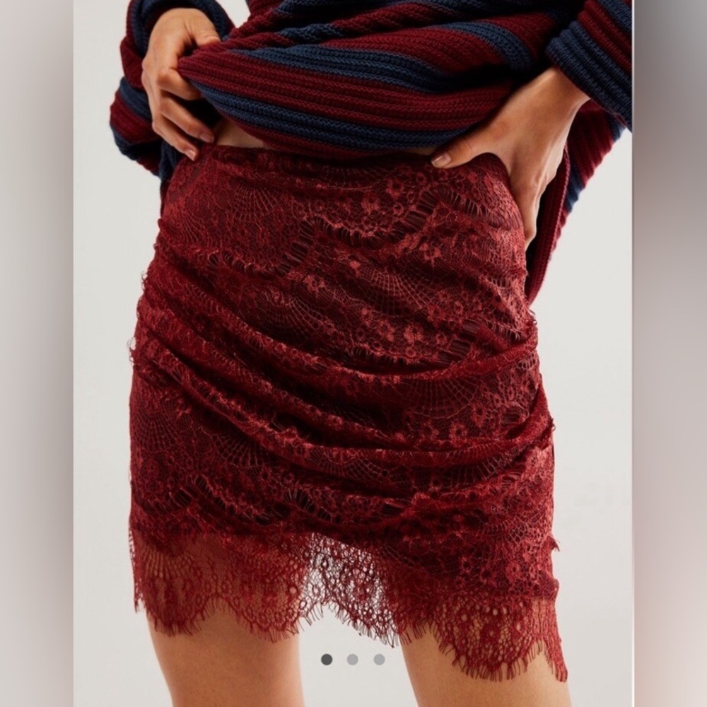 NEW FP Zoey Lace Mini Skirt